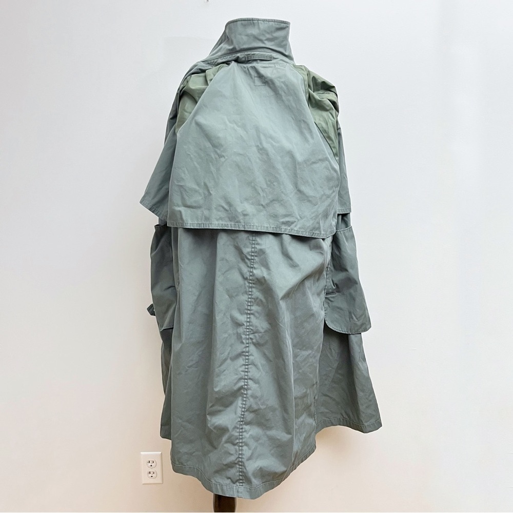 Vintage America Army Green Utility Belted Waist Double Button Trench Coat 42R - Picture 13 of 14